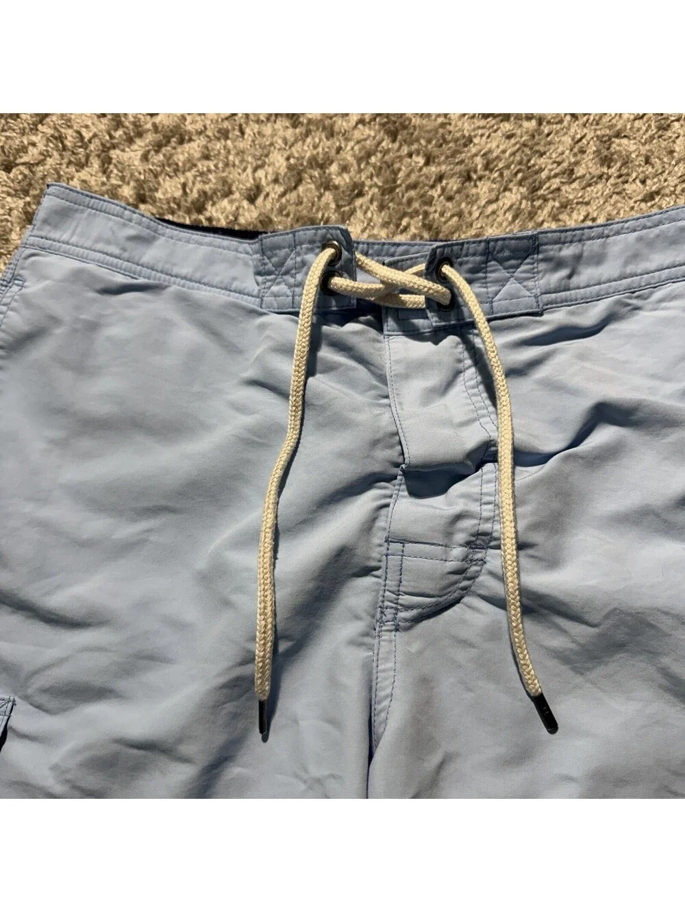 Polo Ralph Lauren Blue Cargo Pocket Nylon Mesh Lined Swim Trunks Mens Medium